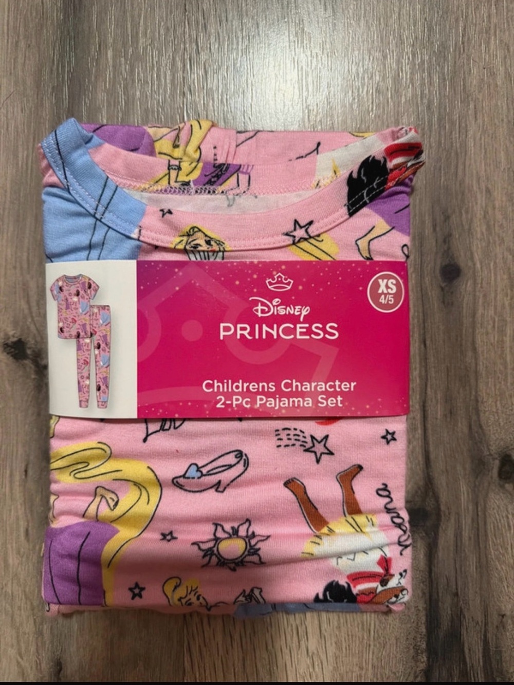 Disney Princess Kids' Pink Character Pajama Set - XS